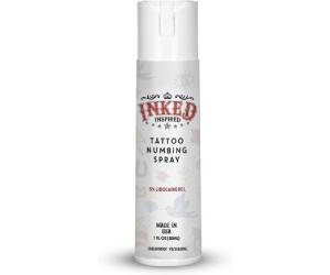 Inked Inspired Lidocaine Spray - Topical Anesthetic Numbing for Tattoos, Wax, Anorectal and Skin to Stop Pain. Best Waxing Extra Strength