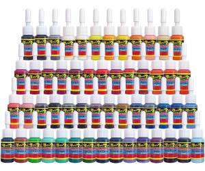 Solong Tattoo Ink Set 54 Complete Colors Pigment Kit 1/6oz (5ml) Tattoo Supply for Tattoo Kit
