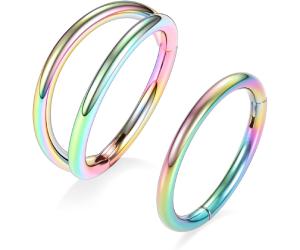 AROWRO Surgical Steel Hinged Segment Ring Hoop Nose Septum Clicker Helix