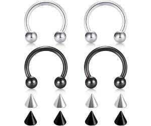 D.Bella 22G 20G 18G 16G 14G 12G 10G 8G 6G 4G 2G 0G 00G Surgical Steel Nose Septum Horseshoe Hoop Eyebrow Lip Navel Belly Nipple Piercing