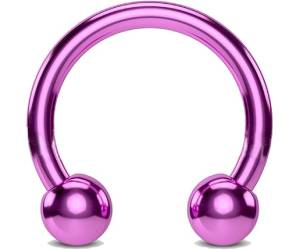 FIFTH CUE Titanium IP Over 316L Surgical Steel Circular Horseshoe Barbells w/Balls (Multiple Colors & Sizes)