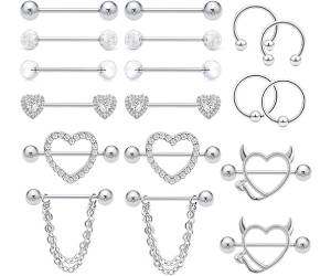 FIRAZIO Stainless Steel Heart-Shaped Nipple Rings