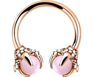 OUFER 316L Surgical Steel Circular Earrings Two White Opals Surrounded by Dragon Claws Cartilage Earing Ear Body Piercing Jewelry Helix Earrings Piercing