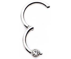 Pierced Owl - 16GA CZ Crystal Centered Stainless Steel Septum Nostril Lip Cartilage Hinged Segment Ring
