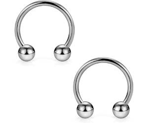 SCERRING 2-8PCS 16G G23 Titanium Horseshoe  Nipple  Body Piercing Jewelry 8mm 10mm 12mm 14mm