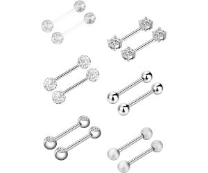 Exceptional Versatility with Sumind Store 6 Pairs Nipple Bars Surgical Stainless Steel Piercing
