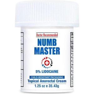 Numb Master 5% Lidocaine Topical Numbing Cream with Aloe, Vitamin E, 1 Oz Maximum Strength Topical Anesthetic Cream Pain Relief Cream for Hemorrhoid with Child Resistant Cap
