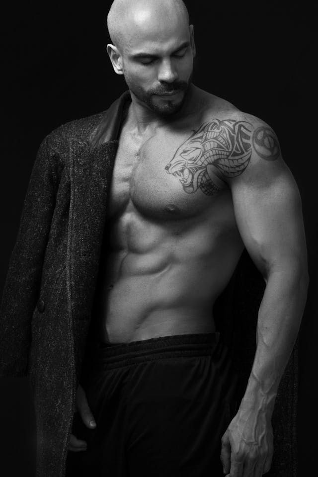 Half Chest Tattoo for Men