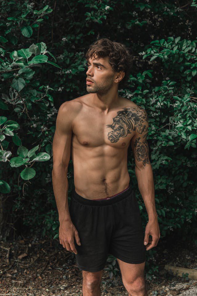 Half Chest Tattoo for Men