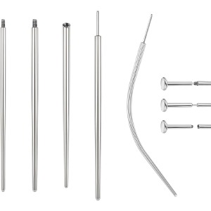 BodyAce 14G 16G 18G 20G Piercing Taper, Stainless Steel Threadless Insertion Pin